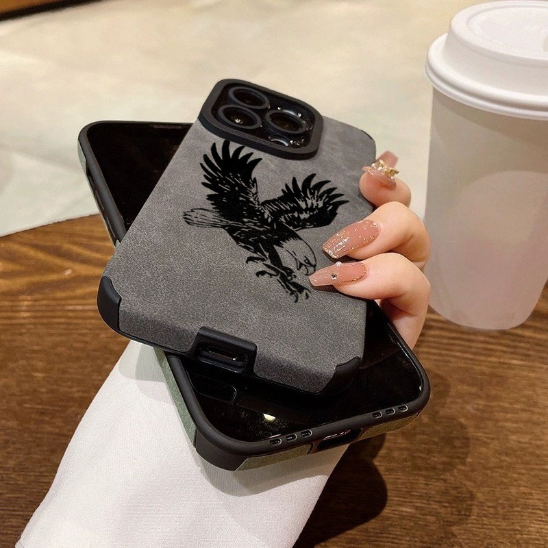 Black Eagle Pattern Leather Si - Phone Cases Leather incelemesi ve fiyatı