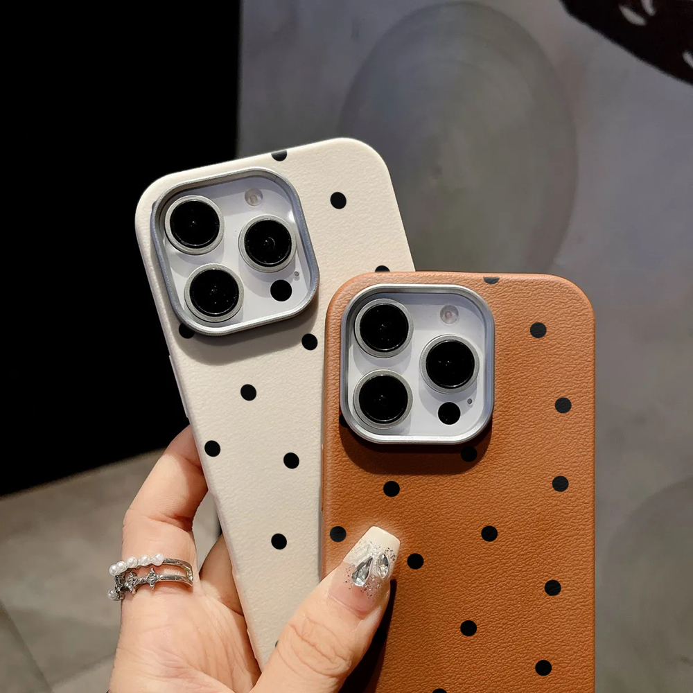 Minimalist Black Polka Dot Pho - Phone Cases Leather incelemesi ve fiyatı