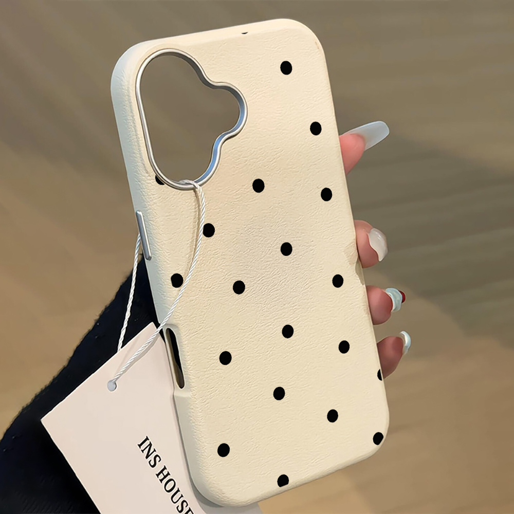 Minimalist Black Polka Dot Pho - Phone Cases Leather incelemesi ve fiyatı