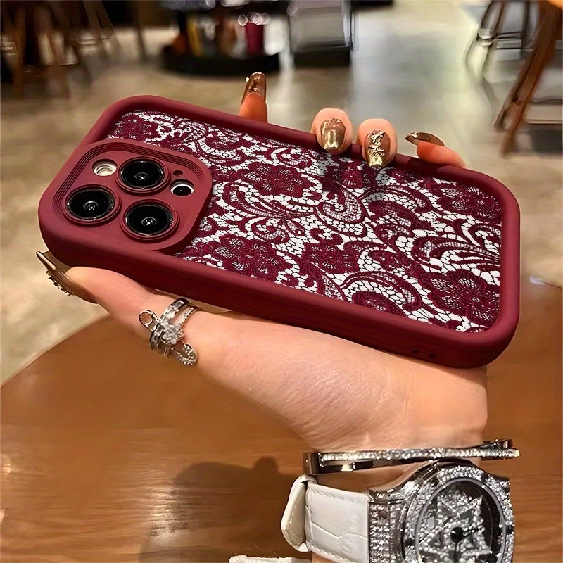 Red Lace Trendy Pattern Phone  - Phone Cases Red incelemesi ve fiyatı