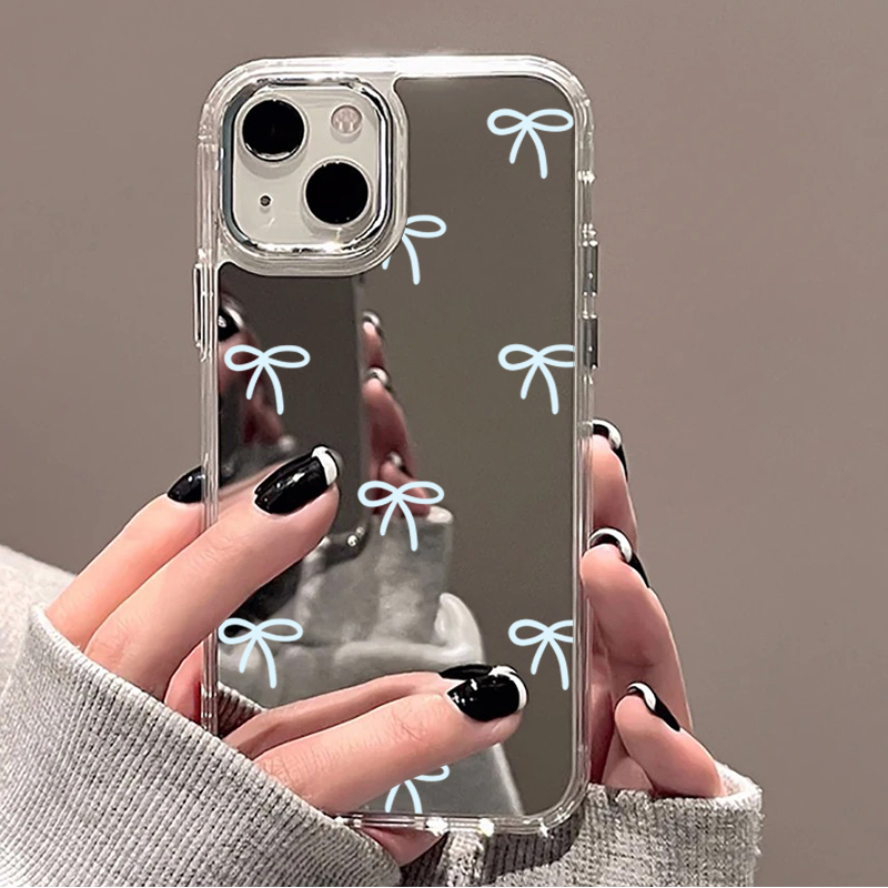 Light Blue Bow Mirror Phone Ca - Phone Cases Blue incelemesi ve fiyatı