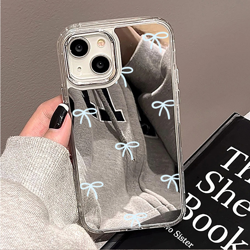 Light Blue Bow Mirror Phone Ca - Phone Cases Blue incelemesi ve fiyatı