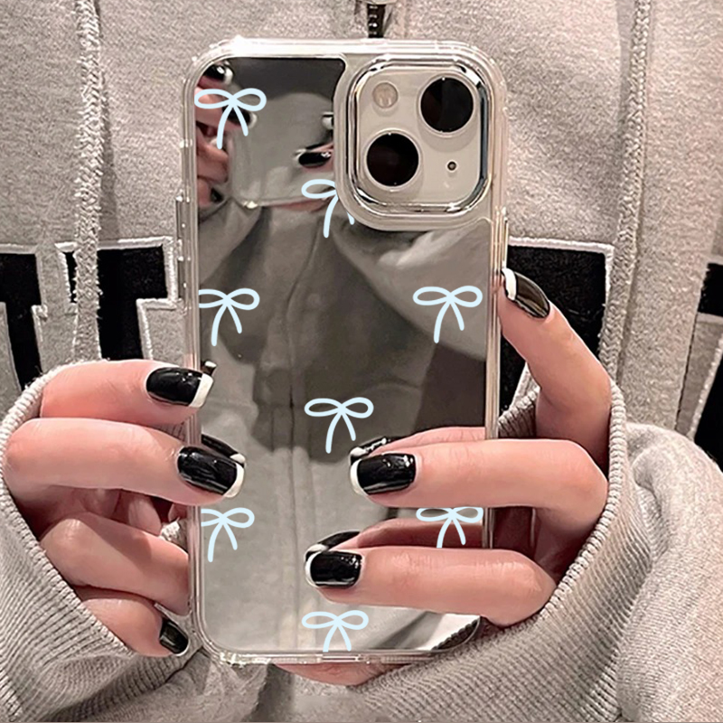 Light Blue Bow Mirror Phone Ca - Phone Cases Blue incelemesi ve fiyatı