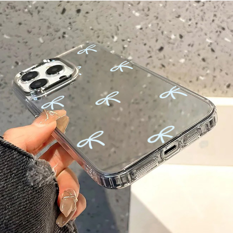 Light Blue Bow Mirror Phone Ca - Phone Cases Blue incelemesi ve fiyatı