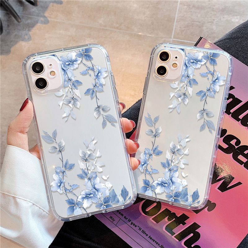 Blue Flower Transparent Phone  - Phone Cases Blue incelemesi ve fiyatı