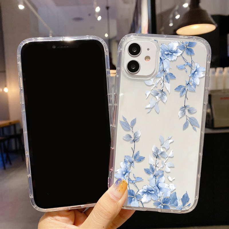 Blue Flower Transparent Phone  - Phone Cases Blue incelemesi ve fiyatı