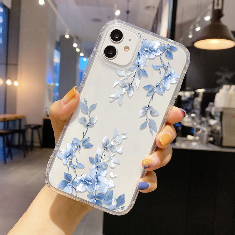Blue Flower Transparent Phone  - Phone Cases Blue incelemesi ve fiyatı