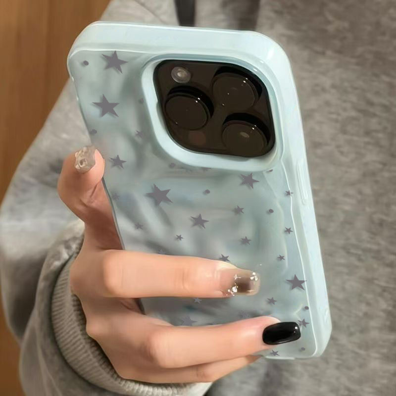 Minimalist Gray-Blue Star Wave - Phone Cases Blue incelemesi ve fiyatı