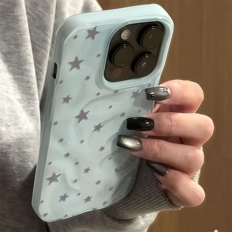Minimalist Gray-Blue Star Wave - Phone Cases Blue incelemesi ve fiyatı