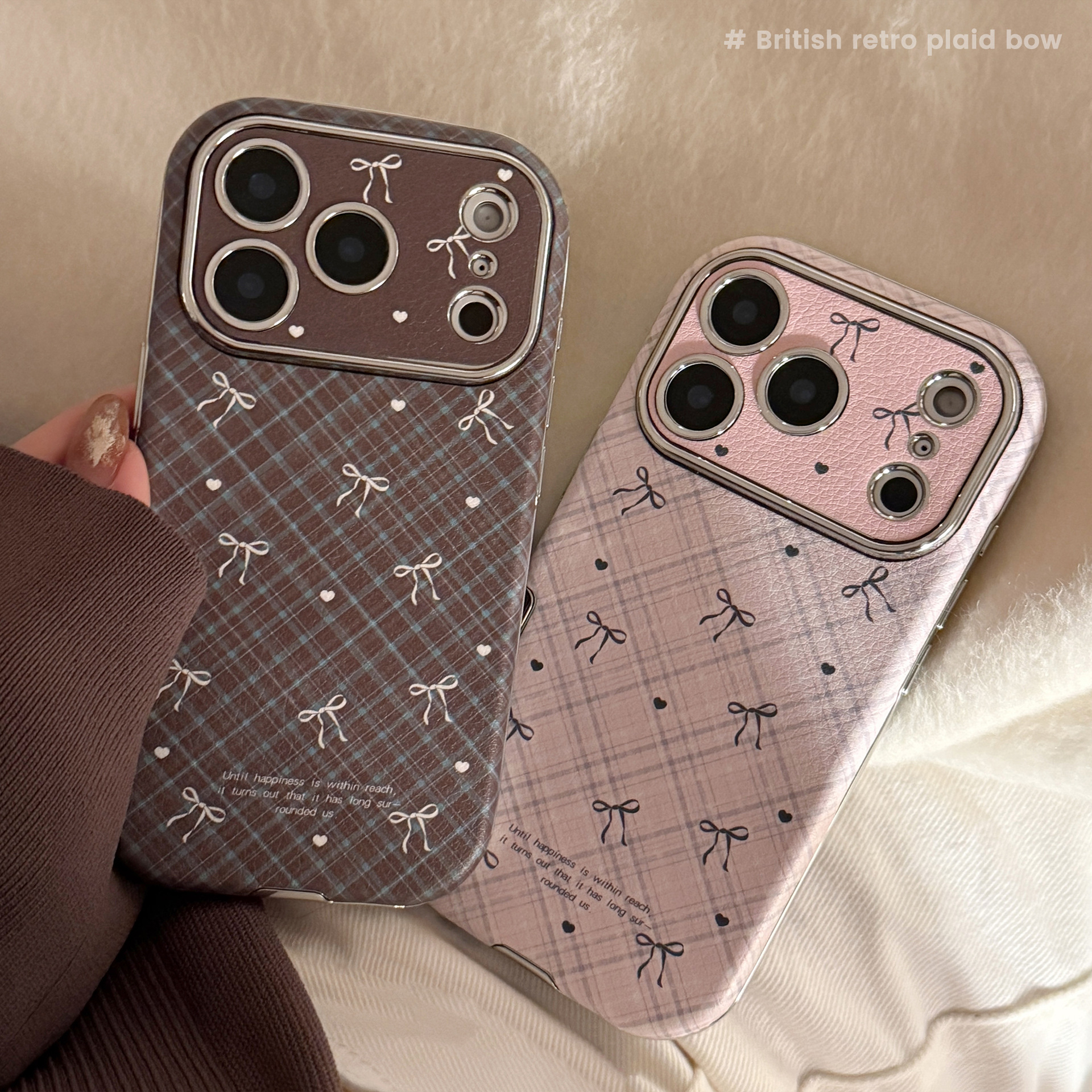 Korean Retro Plaid Grid Patter - Phone Cases Leather incelemesi ve fiyatı